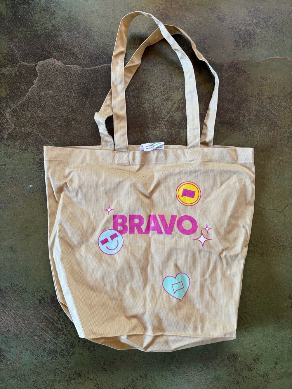 Bravo Graphic Tote Bag in Tan - Casual Everyday Women’s Bag